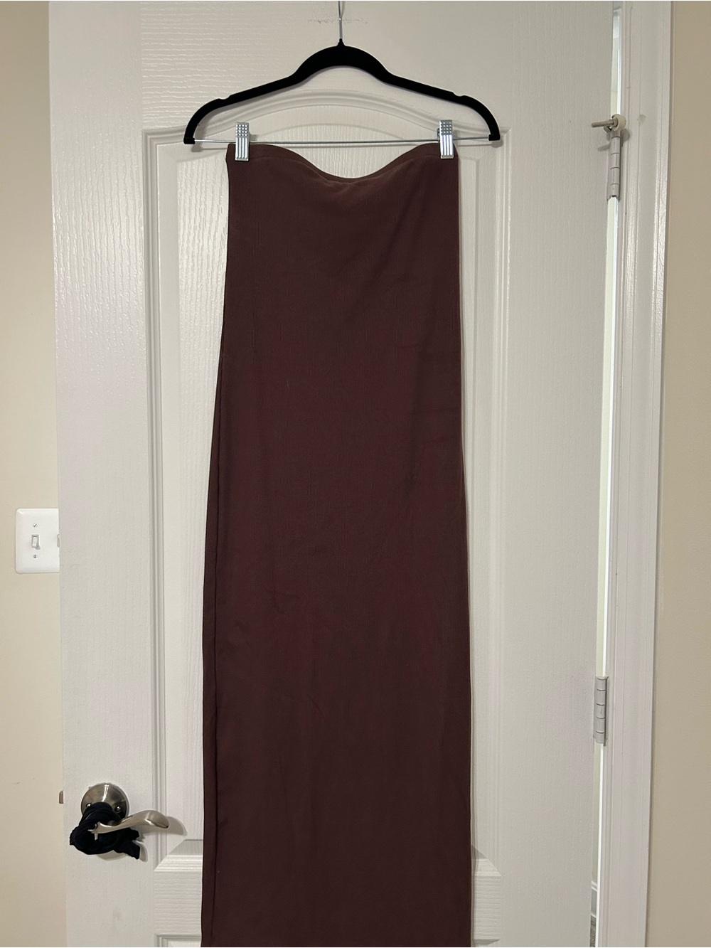 Brown Strapless body con dress Women